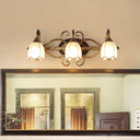 Vintage Epiphyllum 3-Bulb Wall Sconce With Cream Glass And Brass Branch Design