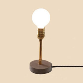 Vintage Exposed Table Lamp With Round Base - Grey Cement For Bedroom Lighting