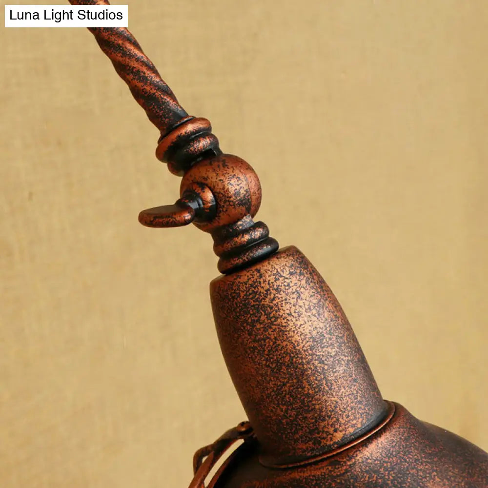 Vintage Farmhouse Domed Wall Light With Cage Shade Rustic Metal Fixture For Stylish Adjustable