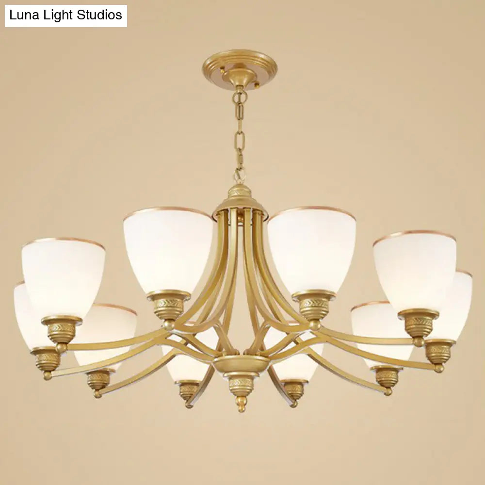 Vintage Frosted Glass Chandelier Pendant Light For Living Room Decor