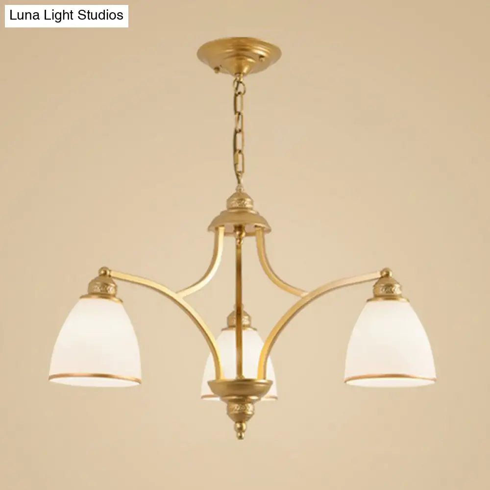 Vintage Frosted Glass Chandelier Pendant Light For Living Room Decor