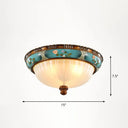 Vintage Frosted Glass Dome Flush - Mount Bedroom Ceiling Light 3 / Blue