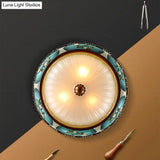 Vintage Frosted Glass Dome Flush - Mount Bedroom Ceiling Light