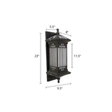 Vintage Frosted Glass Solar Lantern Sconce - Led Wall Light In Coffee / Rectangle