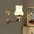 Vintage Frosted Glass Wall Lamp With Brass Mount - Urn Shape 1/2-Bulb Living Room Lighting 1 / B