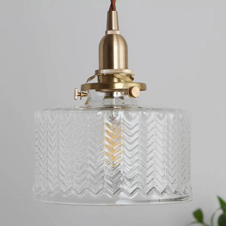 Vintage Geometric Blown Glass Pendant Hanging Lamp In Gold - Elegant Lighting For Restaurants /