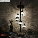 Vintage Glass Globe Standing Floor Lamp With Bronze Finish - Ideal For Bedroom Reading (3/5/7 Heads)
