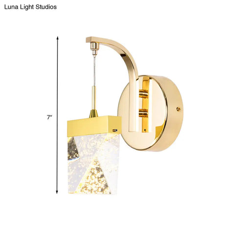 Vintage Gold Bubble Crystal Led Wall Sconce For Living Room Or Bedroom