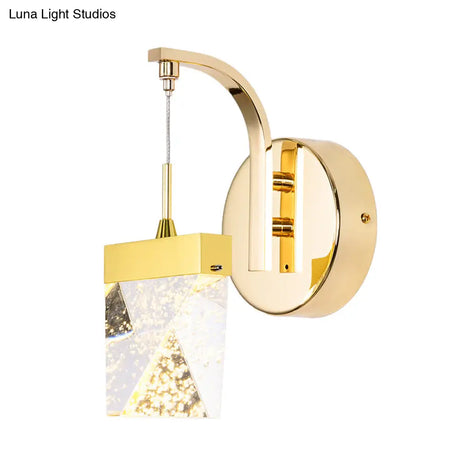 Vintage Gold Bubble Crystal Led Wall Sconce For Living Room Or Bedroom
