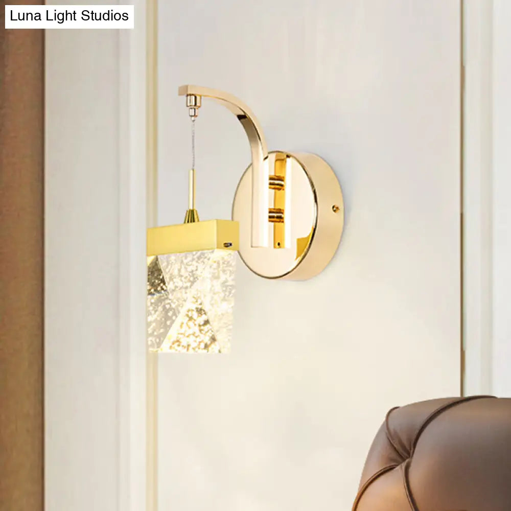 Vintage Gold Bubble Crystal Led Wall Sconce For Living Room Or Bedroom