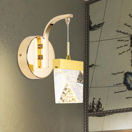 Vintage Gold Bubble Crystal Led Wall Sconce For Living Room Or Bedroom / B