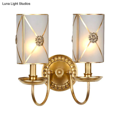 Vintage Gold Finish Brass Wall Mount Candle Sconce Lamp With Swag Arm