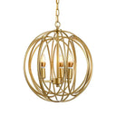 Vintage Gold Globe Chandelier Elegant Metal Ceiling Light For Hallway 3 /