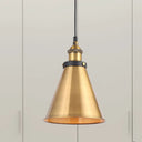 Vintage Gold Pendant Light - Elegant Iron Lid With Retro Cone Shape Ideal Luminaire For Dining
