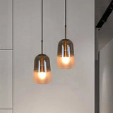 Vintage Gold Pendant Light: Restaurant Drop Ceiling Lamp With Tan Glass Shade