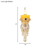 Vintage Gold Wall Sconce With Crystal Drop - Candlestick Jade Lamp For Bedroom