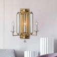 Vintage Gold Wall Sconce With Faceted Crystal Finial And 3-Light Fixture For Elegant Dining Room