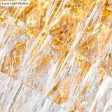 Vintage Golden Square Ceiling Light With Crystal Block Chandelier - 6/10/12 Lights 16/19.5/23.5
