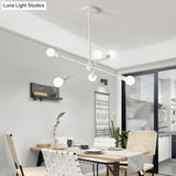 Vintage Industrial Metal Pendant Lighting: White Bare Bulb Hanging Lights
