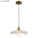 Vintage Industrial Pendant Lamp - Flower Shape Shade With Clear Glass
