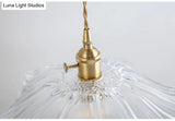 Vintage Industrial Pendant Lamp - Flower Shape Shade With Clear Glass