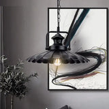 Vintage Industrial Pendant Light Black Metal Cone Pendant Lamp for Indoor Use with 1 Light