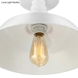 Vintage Iron Barn Dining Room Ceiling Light Fixture - 1 Black/White Semi Flush 10’ 14’ Or 18’