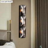 Vintage Iron Rectangular Sconce Light Fixture - Black/Gold Flush Mount Wall With 3 Bulbs