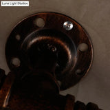 Vintage Iron Wall Light Fixture For Restaurants With Rustic Water Pipe Design And Dual Bulbs