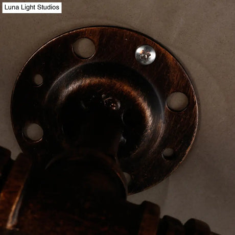 Vintage Iron Wall Light Fixture For Restaurants With Rustic Water Pipe Design And Dual Bulbs
