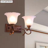 Vintage Ivory Glass Wall Sconce Lamp For Coffee Blossom Living Room Décor
