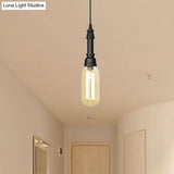 Vintage Led Pendant Lamp With Amber/Clear Glass Shade - Stylish Bar Lighting