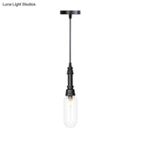Vintage Led Pendant Lamp With Amber/Clear Glass Shade - Stylish Bar Lighting