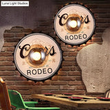 Vintage Led Wall Sconce: Bottle Cap Shape Metal Light For Restaurant Bar