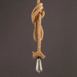 Vintage Linen Rope Pendant Lamp With 1 Light For Dining Room Décor Beige / 39’