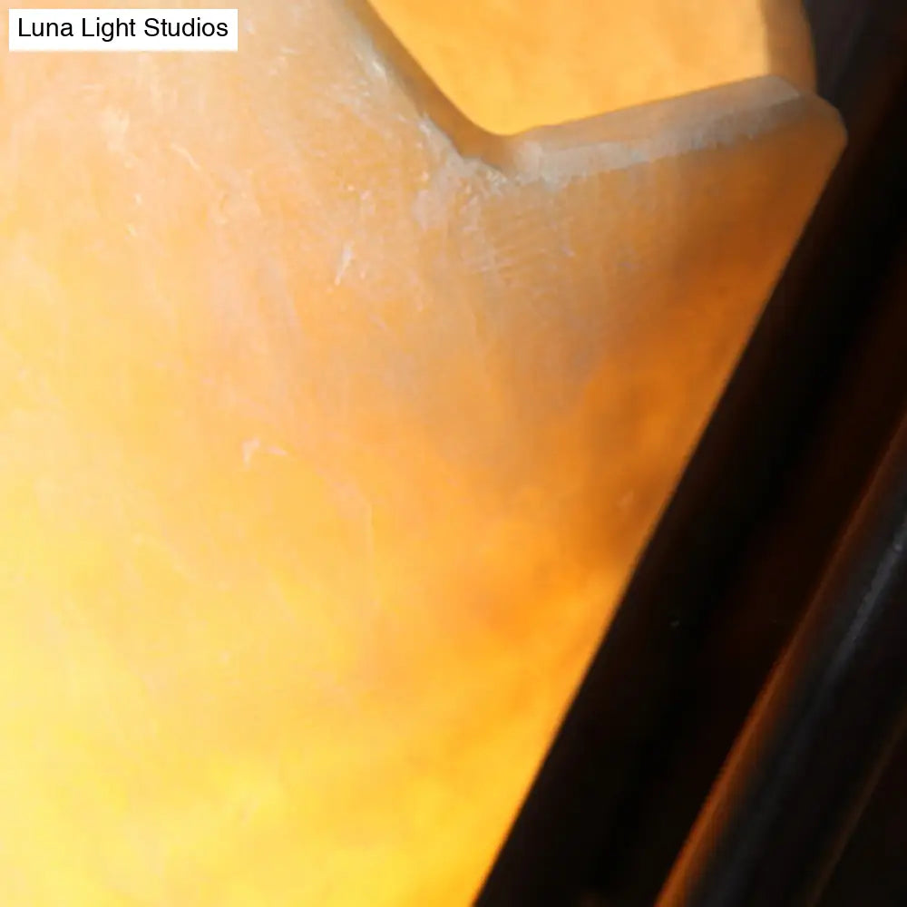 Vintage Marble Bronze Cylinder Sconce Light For Balcony With Rectangle Backplate