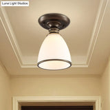 Vintage Metal 1-Light Small Stairway Semi Flush Mount Ceiling Light