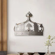 Vintage Metal Crown 3-Light Wall Sconce In Grey/Gold - Bedroom Wall-Mounted Lighting Grey