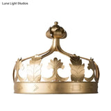 Vintage Metal Crown 3-Light Wall Sconce In Grey/Gold - Bedroom Wall-Mounted Lighting