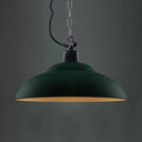 Vintage Metal Double Bubble Ceiling Light With Black & Green Shades For Living Room