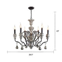 Vintage Metal Grey Chandelier Pendant Light: Elegant Restaurant Hanging Lighting 6 /