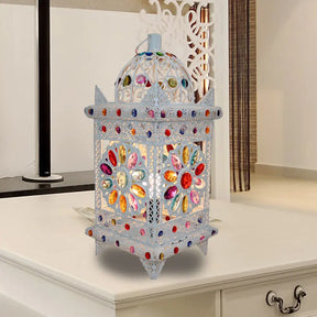 Vintage Metal Nightstand Lamp - White Bedside Lighting For Bedroom