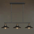 Vintage Metal Pendant Light With 3 Black Cone Shades For Restaurant Or Warehouse