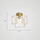 Vintage Metal Star Shaped Bedroom Ceiling Lamp - Semi Flush Mount With 5 Bulbs 1 / Gold