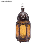 Vintage Metal Table Lamp With Lantern Design - 1-Light Coffee Shop Desk Lighting In Rust Finish And