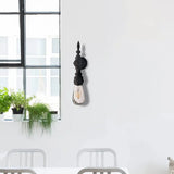 Vintage Metal Wall Sconce With On/Off Switch For Dining Room - 1 Head Black Lamp