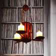 Vintage Metallic 3-Light Dark Tan Candle Chandelier For Bedroom Pendant Lighting Deep
