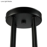 Vintage Metallic Semi Flush Light With Sputnik Design In Antique Brass/Black - Exposed Ceiling