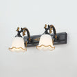 Vintage Opal Glass Floral Wall Sconce For Bathroom Vanity Lighting 2 / Black Morning Glory