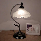 Vintage Opal Glass Nightstand Lamp - 1-Light Table Lighting For Living Room Black / A
